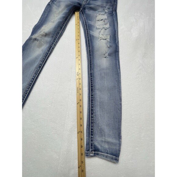 Miss Me Signature Skinny Women's Size 26 Patched Distressed Rhineston Jeans - Picture 9 of 14